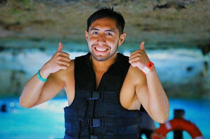 Adrenaline ATV Cenote and Zip Lines Experience at Tulum - Cenote Cavern Swim: Life Jacket, Stairs, and the Rappel Moment