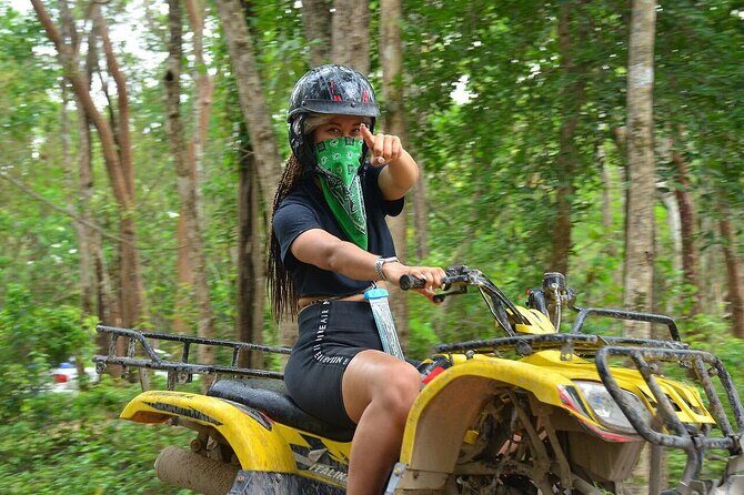Adventure day to Tulum: ATVs, Cenote, Ziplines, lunch & transport - Ziplining over the jungle: 5 lines plus 1 water zipline