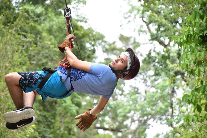 Cenote, Zipline & ATV Shared Combo 3x1 from Playa del Carmen & Cancun - Zipline Through the Jungle Canopy: Six Lines at Full Speed
