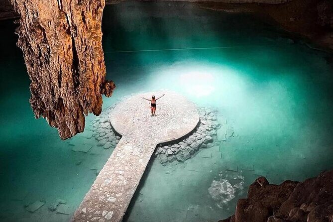 Chichen Itza, Suytun and Ikkil cenotes in One Day Tour! - Suytún Cenote swim: the beam-lit stone moment