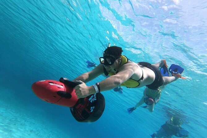 Power Snorkel By Sea Scooters & Tequila Tasting - At La Monina: safety briefing and getting suited up