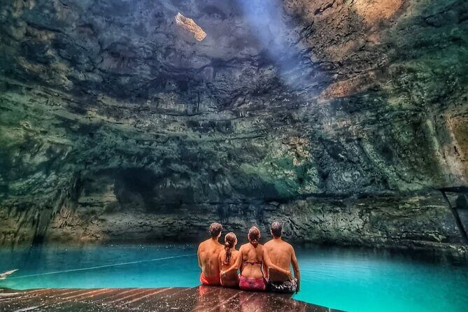 Private Tour 3 Cenotes & Valladolid Suytun Oxman Saamal Lunch - Hacienda Oxman Cenote: Vegetation, Limestone, and Fish Inside the Water