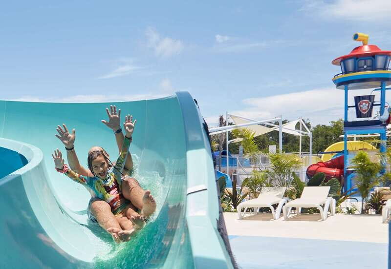Riviera Maya: Aqua Nick Park - Splash Bites - Entering The Park: Bikini Bottom Beach and toddler-friendly planning