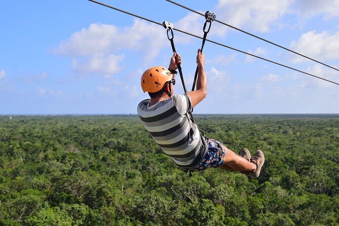 Tulum's Thrilling Jungle: ATV, Zip Lines, Cenote & More! - Zip line circuit over the rainforest: the 5-plus-1 combo is the headline